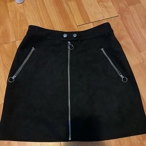 black suede skirt
